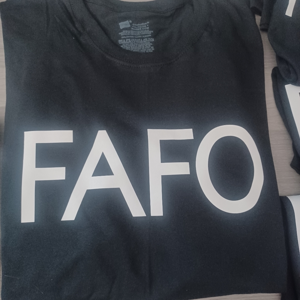 Black FAFO Tee with Bold Lettering